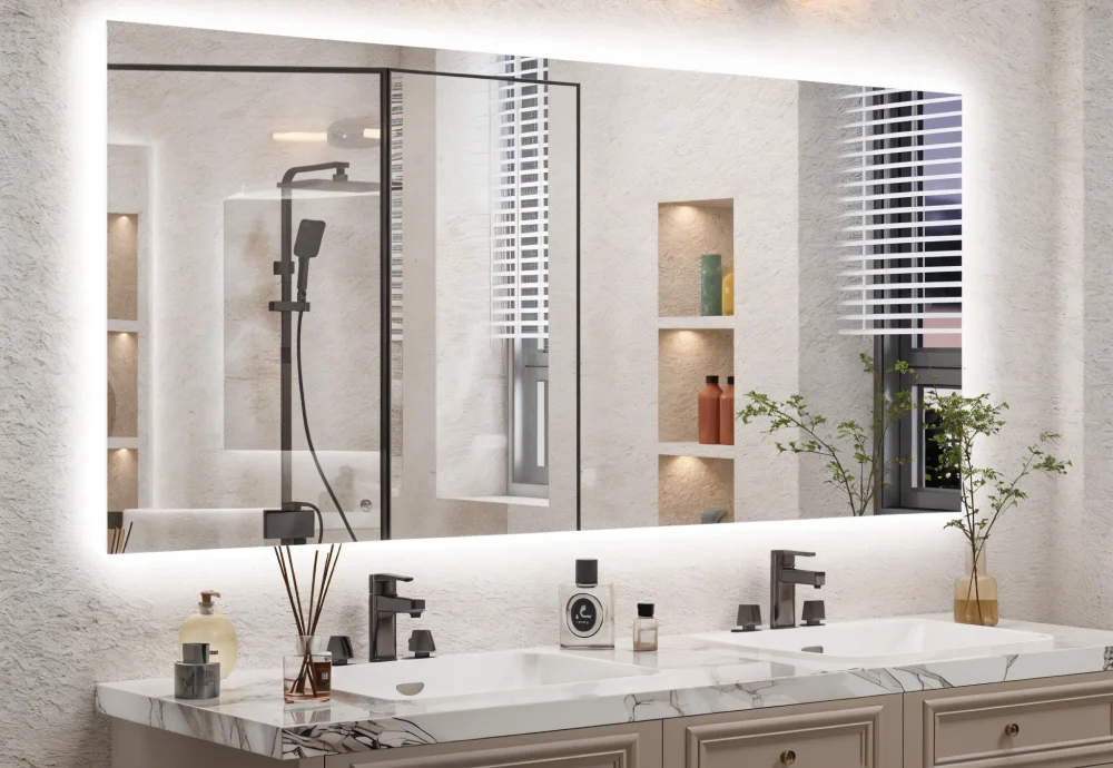 vanity with lighted mirror